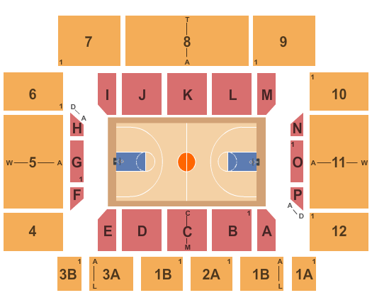 Rhodes Arena Seating Chart: Basketball