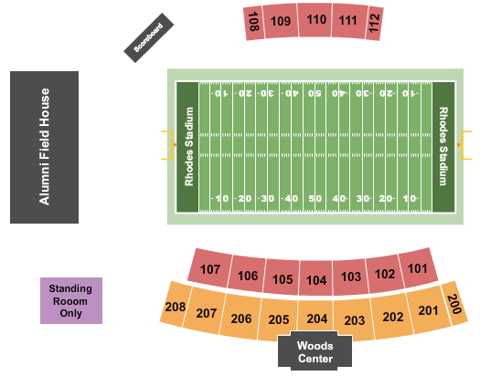 Rhodes Stadium Seating Chart: Football
