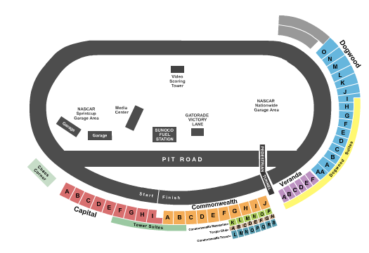 Richmond International Raceway Seating Chart: Racing 2