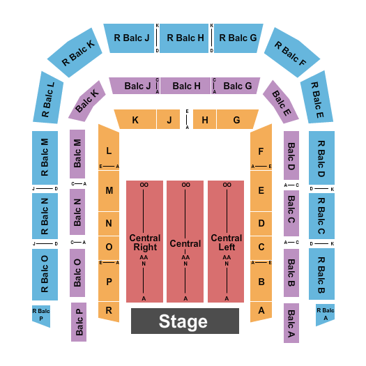 Richmond Memorial Auditorium Seating Chart: End Stage