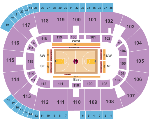 Coca-Cola Coliseum Seating Chart: Basketball