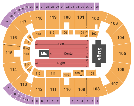 Coca Cola Coliseum Seating Chart Concert