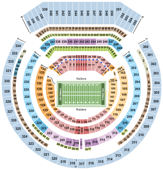 Oakland Raiders Seating Chart Rows