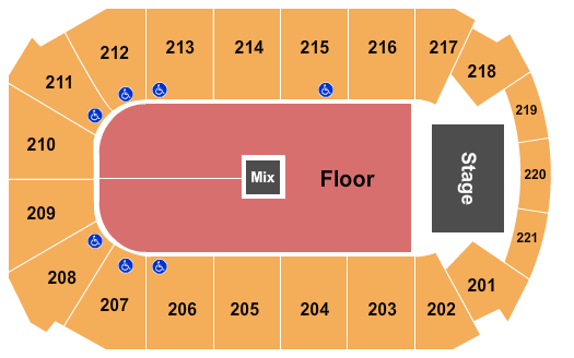 Rio Rancho Events Center Seating Chart: Endstage GA Floor 2