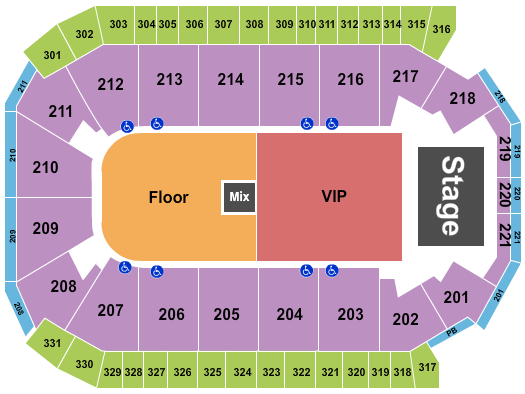 Rio Rancho Events Center Seating Chart: Endstage GA Floor & VIP 2