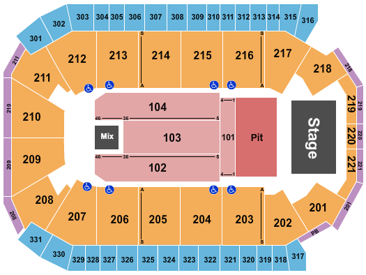 Rio Rancho Events Center Seating Chart: Endstage Pit 2