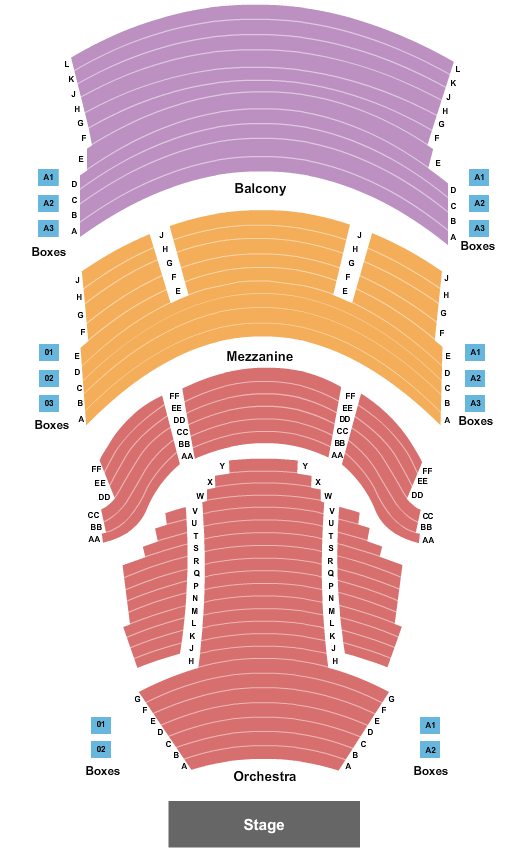 Bill Heard Theatre at RiverCenter for the Performing Arts Seating Chart: Endstage 2
