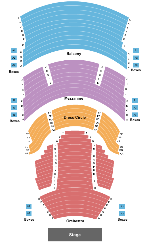 Bill Heard Theatre at RiverCenter for the Performing Arts Seating Chart: Endstage 3