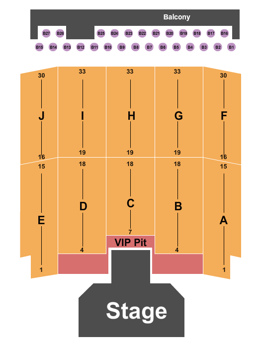 River Cree Casino Seating Chart: Endstage VIP Pit w/ Catwalk