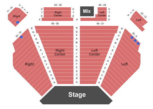 River Rock Show Theatre Seating Chart: End Stage