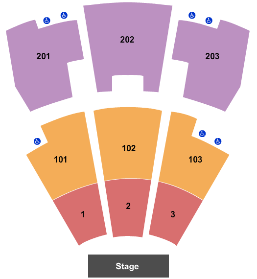 Paradise Cove At River Spirit Seating Chart: End Stage