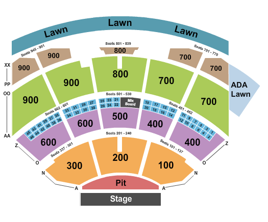 Riverbend Music Center Seating Chart: Endstage Pit