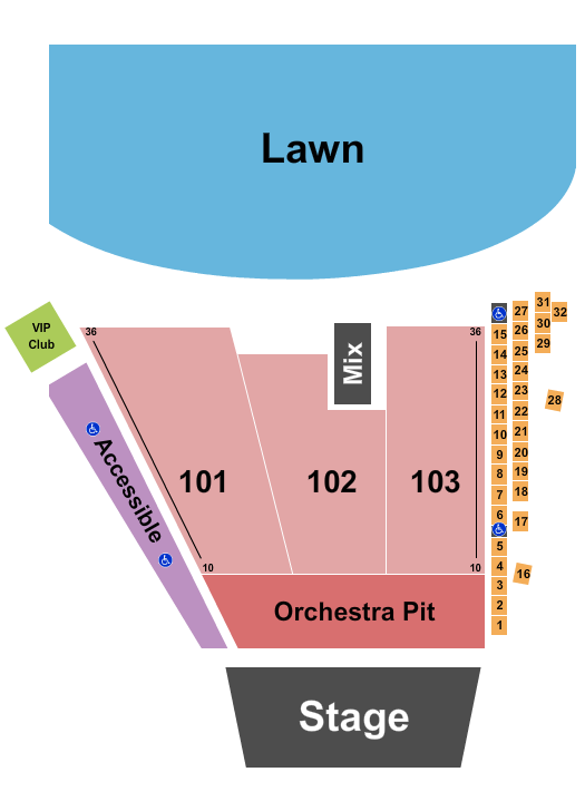 Live Oak Bank Pavilion At Riverfront Park Seating Chart: Endstage w/VIP club