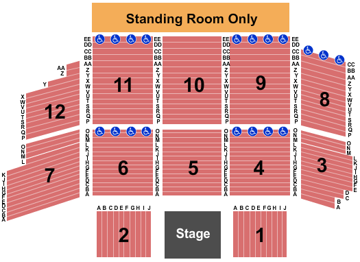 Rivers Casino Event Center at The Rivers Casino Seating Chart: End Stage