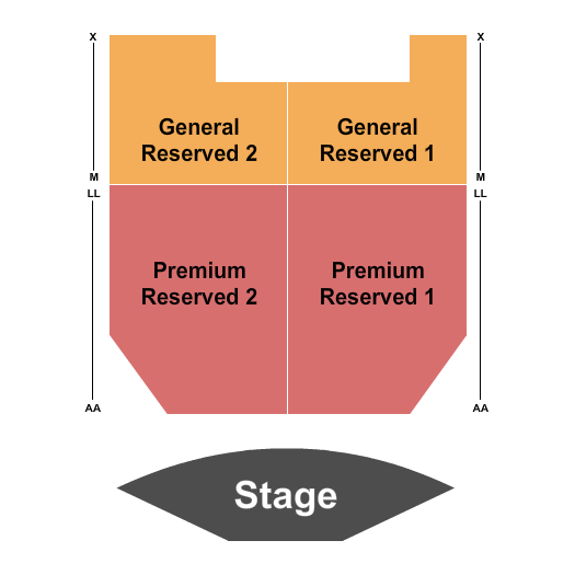 River's Event Center - Wildhorse Resort & Casino Seating Chart: Premium Reserved/General Reserved