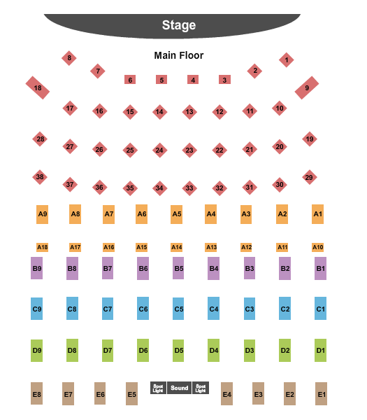 Riverside Center for the Performing Arts Seating Chart: Endstage