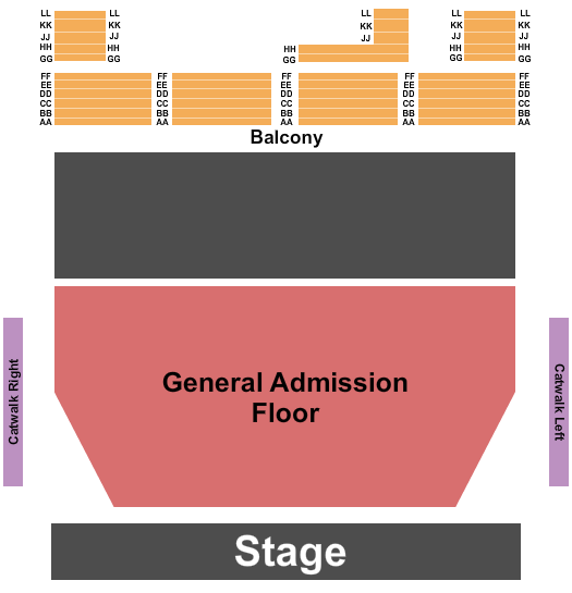Riverside Municipal Auditorium Seating Chart: GA Floor 2