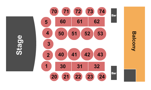 Riverside Revival Seating Chart: Tables & Balcony