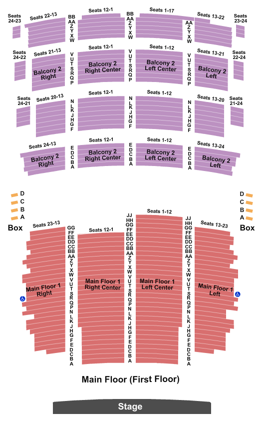 Riverside Theater - WI Seating Chart: End Stage 2