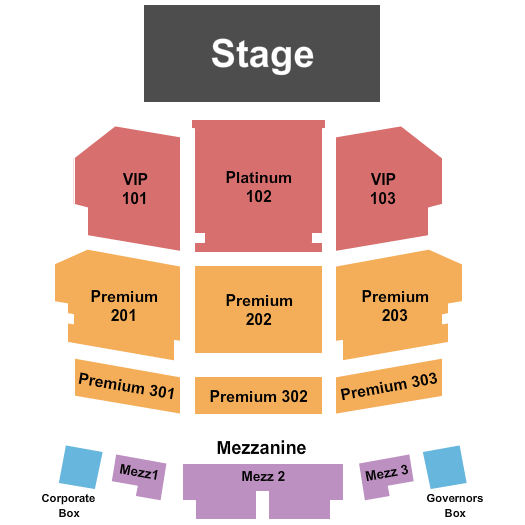 Showplace Theatre At Riverwind Casino Seating Chart: End Stage 3