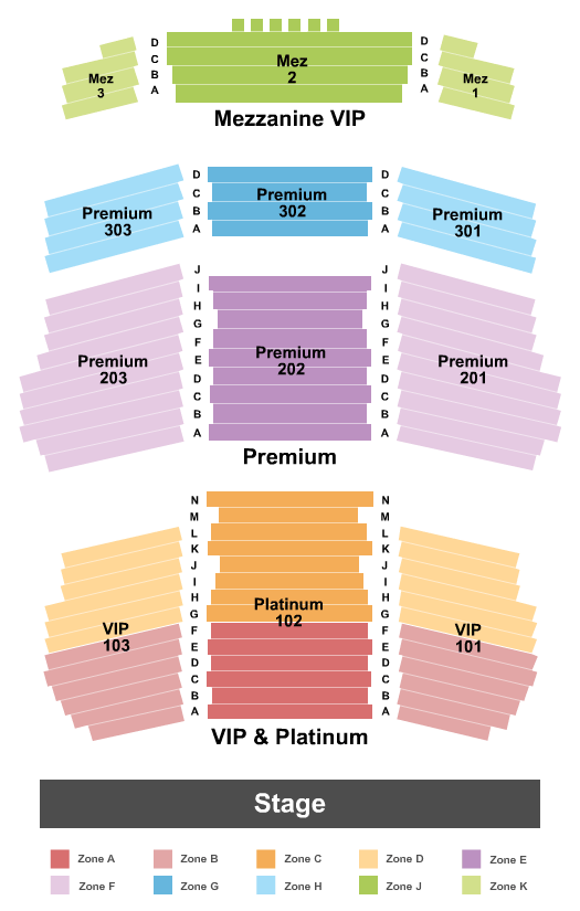 Riverwind Casino Seating Chart: End Stage Zone