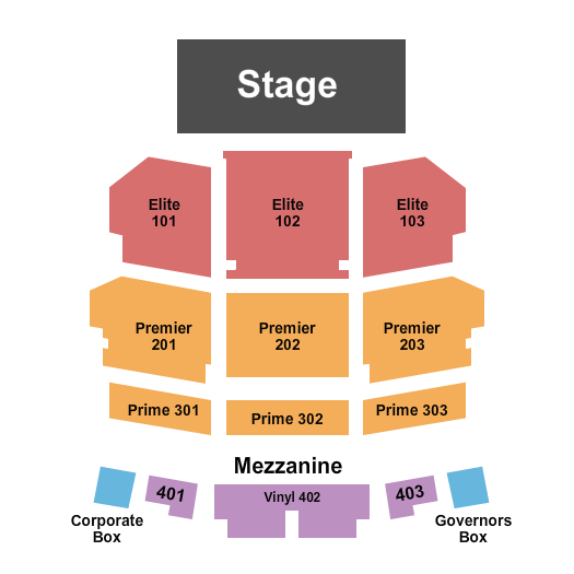 Showplace Theatre At Riverwind Casino Seating Chart: End Stage 2