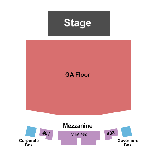 Showplace Theatre At Riverwind Casino Seating Chart: Endstage GA Floor 2