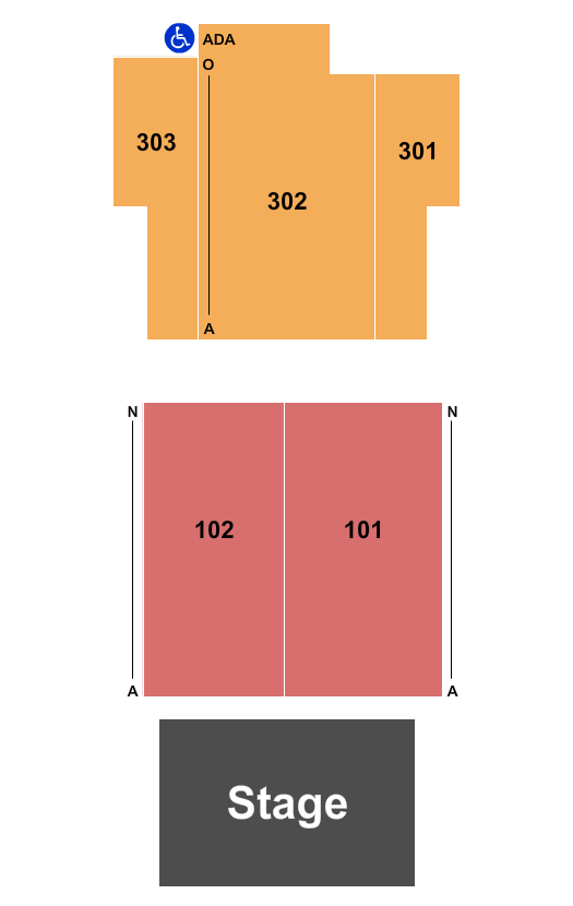 Riviera Theater - Charleston Seating Chart: Endstage No Tables