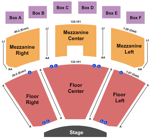 Weldon Mills Theatre Seating Chart: End Stage