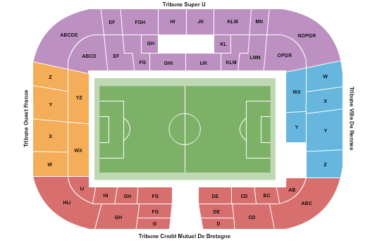 Roazhon Park Seating Chart: Soccer -  Static