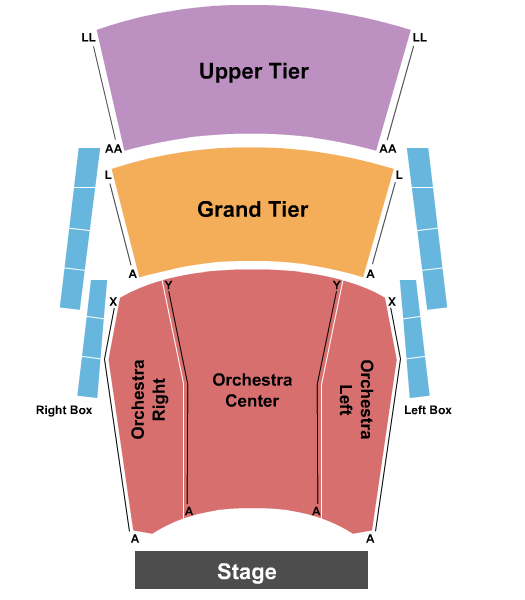 Robinson Center Performance Hall Seating Chart: End Stage 2