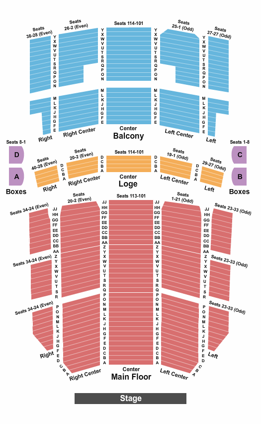 West Herr Auditorium Theatre Seating Chart: Endstage - No Pit