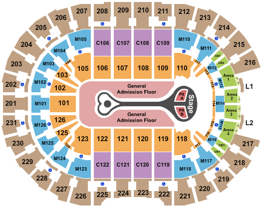 Rocket Arena Seating Chart: Benson Boone