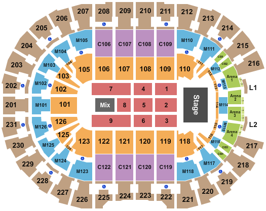 Rocket Arena Seating Chart: Endstage 8