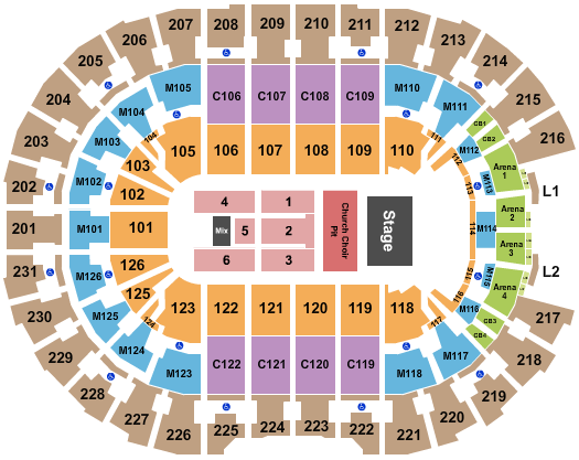 Rocket Arena Seating Chart: Eric Church 1