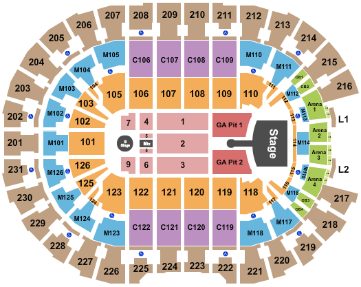 Rocket Arena Seating Chart: Greta Van Fleet