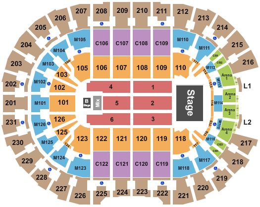 Rocket Arena Seating Chart: Pentatonix