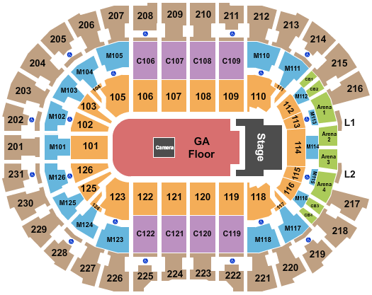 Rocket Mortgage FieldHouse Seating Chart: Endstage GA Floor