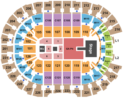 Rocket Arena Seating Chart: Alex Warren