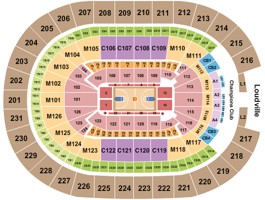 Rocket Arena Seating Chart: Basketball 1