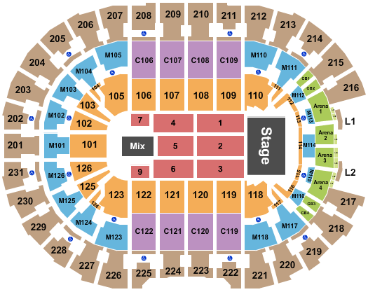 Rocket Mortgage FieldHouse Seating Chart: Endstage