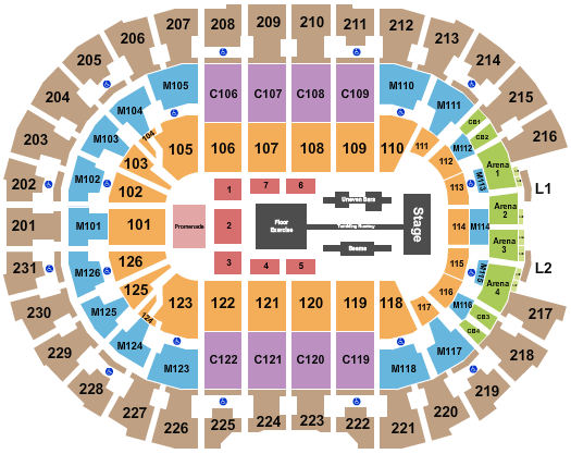 Rocket Mortgage FieldHouse Seating Chart: Gold Over America Tour