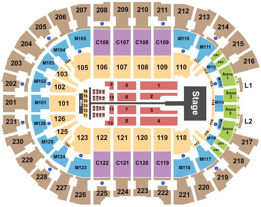 Rocket Arena Seating Chart: Mary J Blige