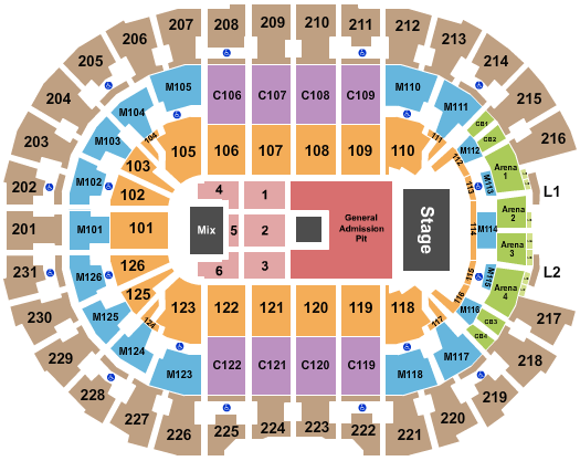 Rocket Arena Seating Chart: Nine Inch Nails