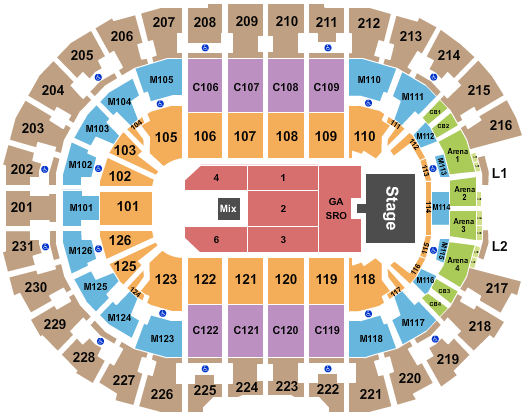 Rocket Arena Seating Chart: Springsteen