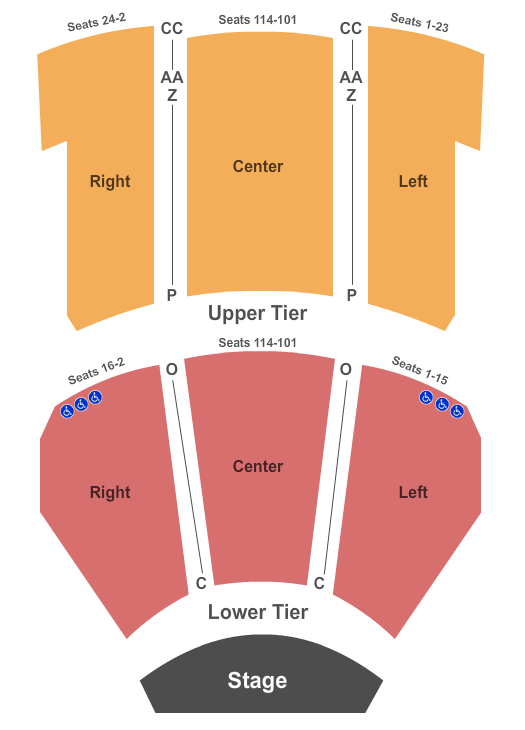 Rockwell Hall Seating Chart: End Stage
