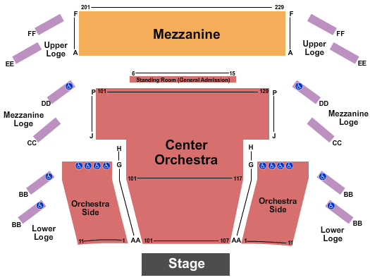 Roda Theatre at Berkeley Repertory Theatre Seating Chart: End Stage