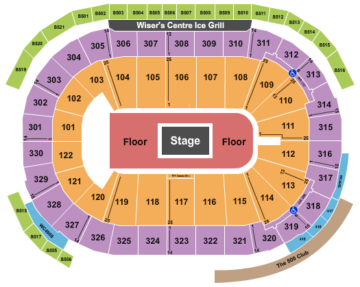 Rogers Arena Seating Chart: Center Stage 4
