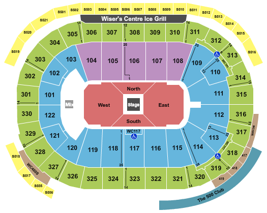 Rogers Arena Seating Chart: Center Stage 3