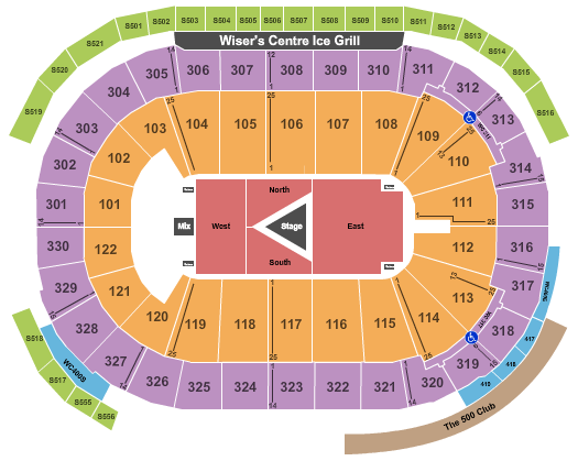 Rogers Arena Seating Chart: Center Stage